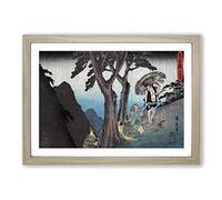 Threatening to Kill Yoichibei by Utagawa Hiroshige Framed Print | A2 Oak Framed Wall Art | Ready to Hang | Asian Nature Picture | Living Room Bedroom Lounge Office