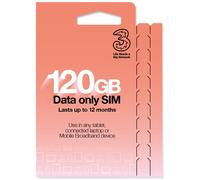 Three 120GB Pay As You Go Data SIM Card