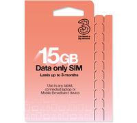 Three 15GB Pay As You Go Data SIM Card