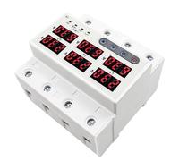 Three 3 Phase Adjustable Voltage Current Protector 63A 60A 220V 3P+N Over and Under Volt Regulator Current Limiter Surge Protect(63A without N 380V)
