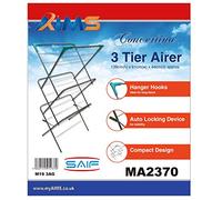 Three 3 Tier Clothes Airer Concertina 15 Metre Drying Space Laundry Dryer Indoor Outdoor Towels Home Garden Foldable Rack washing Line Stand