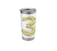 Three 3rd Birthday School Bus Back to School 3 Year Old Kids Stainless Steel Insulated Tumbler