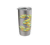 Three 3rd Birthday School Bus Back to School 3 Year Old Kids Stainless Steel Insulated Tumbler