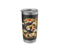 Three 3yr 3rd Birthday Sushi Dragon Kawaii 3 Year Old Boy Stainless Steel Insulated Tumbler