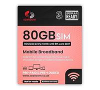 Three 80GB Data SIM - Uncapped 5G - Preloaded MONTHLY Until June 2027 - Plug & Play for Routers & Phones - Access to Three & Vodafone - Connects to the Strongest Signal available