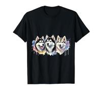 Three Adorable Huskies Value Graphic T-Shirt, Men, Black, S