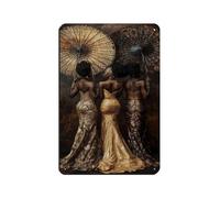 Three African Women in Gold And Lace Gowns with Retro Poster Metal Tin Sign Chic Art Retro Iron Painting Bar People Cave Cafe Family Garage Poster Wall Decoration 8x12inch(20x30cm)