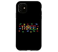 Three - Age 3 Year Old Building Bricks Kid 3rd Birthday Case for iPhone 11