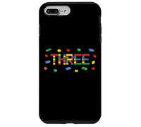 Three - Age 3 Year Old Building Bricks Kid 3rd Birthday Case for iPhone 7 Plus/8 Plus