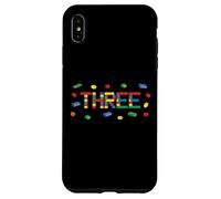 Three - Age 3 Year Old Building Bricks Kid 3rd Birthday Case for iPhone XS Max
