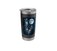 Three Australian Shepherd Howling at The Moon 3 Aussie Moon Stainless Steel Insulated Tumbler