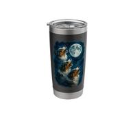 Three Australian Shepherd Howling at The Moon 3 Aussie Moon Stainless Steel Insulated Tumbler