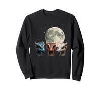 Three Baby Dragons Under Full Moon Fantasy Night Sweatshirt