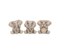CIME Home Three Baby Elephants Figurine 8cm Grey