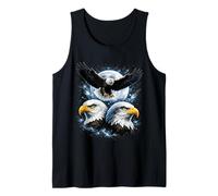 Three Bald Eagle Moon Bird Eagles Lover American Wildlife Tank Top