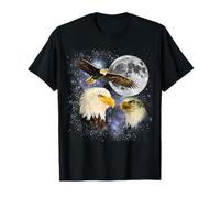 Three Bald Eagle Moon Meme Funny American Bird Eagles Lover T-Shirt