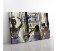 Three Ballet Ballerina Dancers By The Window By Edgar Degas Classic Painting Canvas Wall Art Print Ready to Hang, Framed Picture for Living Room Bedroom Home Office Décor, 76x50 cm (30x20 Inch)