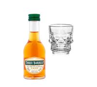 Three Barrels VSOP Brandy 50ml with Shot Glass | Miniature Alcohol | All Occasion Gift