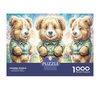 Three Bears in Clothes 1000 Pieces Jigsaws for Adults Warm Pet Art Colorful DIY Craft Beautiful Home Decoration Uncover The Puzzle Hidden Details 70x50cm/1000pcs