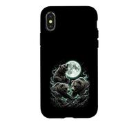 Three Bears Moon Howling Wildlife Forest Case for iPhone X/XS