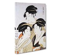Three Beauties of the Present Day by Kitagawa Utamaro Canvas Print | Gallery Wrapped 30mm Frame Wall Art | 30x20 inches | Ready to Hang | Contemporary Picture | Living Room Bedroom Lounge Office