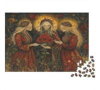 Three Beautiful Mothers Puzzle 70x50cm/1000pcs Erwachsene Red Sunflowers Ready for The Holiday Puzzle,Home Decor