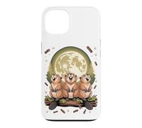 Three Beavers Howling at the Moon Wildlife Lover Case for iPhone 13