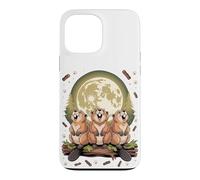 Three Beavers Howling at the Moon Wildlife Lover Case for iPhone 13 Pro Max