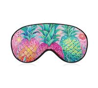 Three Big Pineapples Sleep Mask for Women Men Side Sleeper Eye Cover with Adjustable Strap Soft Breathable Blackout Mask Slip-Free Deep Sleeping Travel Essentials