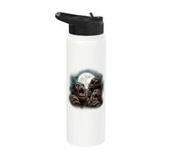Three Bigfoot Moon Howling Sasquatch Cryptids Stainless Steel Insulated Water Bottle