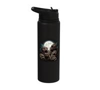 Three Bigfoot Moon Howling Sasquatch Cryptids Stainless Steel Insulated Water Bottle