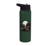 Three Bigfoot Moon Howling Sasquatch Cryptids Stainless Steel Insulated Water Bottle