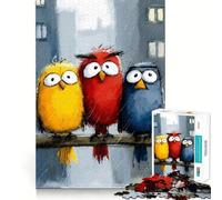 Three Birds on A Rainy Day Jigsaw Puzzle for Teenagers 1000 Pieces Cognitive Toy Quiet Hobby Premium Edge (50x75cm)