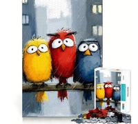 Three Birds on A Rainy Day Jigsaw Puzzles 1000 Pieces for Adults Think Smart Toy Indoor Play Accurate Cut Lovely Gift (38x52cm)