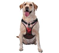 Three Birds On The Edge Of Red Rose Basket No Pull Dog Harness Adjustable Reflective Oxford Easy Control Medium Large Dog Harness