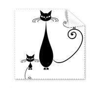 Three Black Cat Lover Halloween Animal Art Silhouette Glasses Cloth Cleaning Cloth Gift Phone Screen Cleaner 5pcs