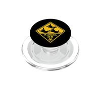 Three black cats flying on a street sign from Japan Funny PopSockets PopGrip for MagSafe
