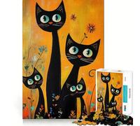 Three Black Cats in A Garden Jigsaw Puzzles 1000 Piece for Teenagers Improve Memory Relaxing Fun Sharp Edge Unique Gift (50x75cm)