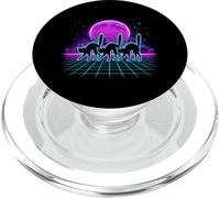 Three Black Cats Retrowave Synthwave 80s Night City PopSockets PopGrip for MagSafe