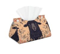 Three Black Sheep Facial Tissue Box Holder,Print Long Pu Leather Tissue Box Cover For Bathroom Office Bedroom Nightstand And Car