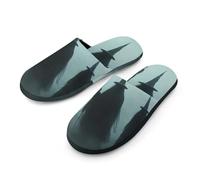 Three Black Witches Flannel Men's Slip-on Slippers Winter Warm House Shoes with Rubber Sole for Home Hotel
