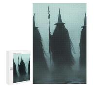 Three Black Witches Wooden Jigsaw Puzzles for Adults Funny Brain-Teasing Game Idea Puzzle Gift