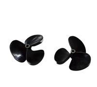 Three-Blade Full Immersion Propeller Set for Large Boats, 100mm Diameter, 5mm Hole, Black Left & Right Hand, High-Strength Nylon & Fiberglass