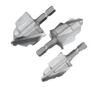Three Blade Lifting Drill Bit Set 3PCS with Spiral Groove and Hexagonal Shank Suitable for PPR Water Pipe Repairs