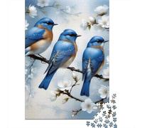 Three Blue Birds 1000 Pieces Paper Puzzles for Adults Jigsaw Puzzles Educational Game Challenge Toy 1000pcs (38x26cm)