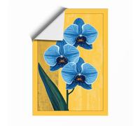 Three Blue Orchids Botanical Unframed Wall Art Print A1 (84.1×59.4cm), Wall Decor for Living Room, Bedroom, Office & Home, Art Gift