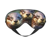 Three Brown Otters Eye Mask, Sleep Mask for Men Women 100% Blackout, No Pressure On Eyes, Soft & Breathable
