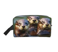 Three Brown Otters Print Toiletry Bag for Men Travel Toiletry Bag, Spacious Capacity Cosmetic Bag for Women