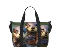 Three Brown Otters Versatile Personal Item Travel Bags for Women - Spacious Duffel Bags for Traveling, Gym Bags for Men, Black, One Size