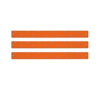 Three by Three Seattle Large Magnetic Strip Bulletin Board (3-Pack) - 28″ × 2.5″ Metal Magnetic Display Board with 12 Neodymium Magnets Each - Orange Finish
